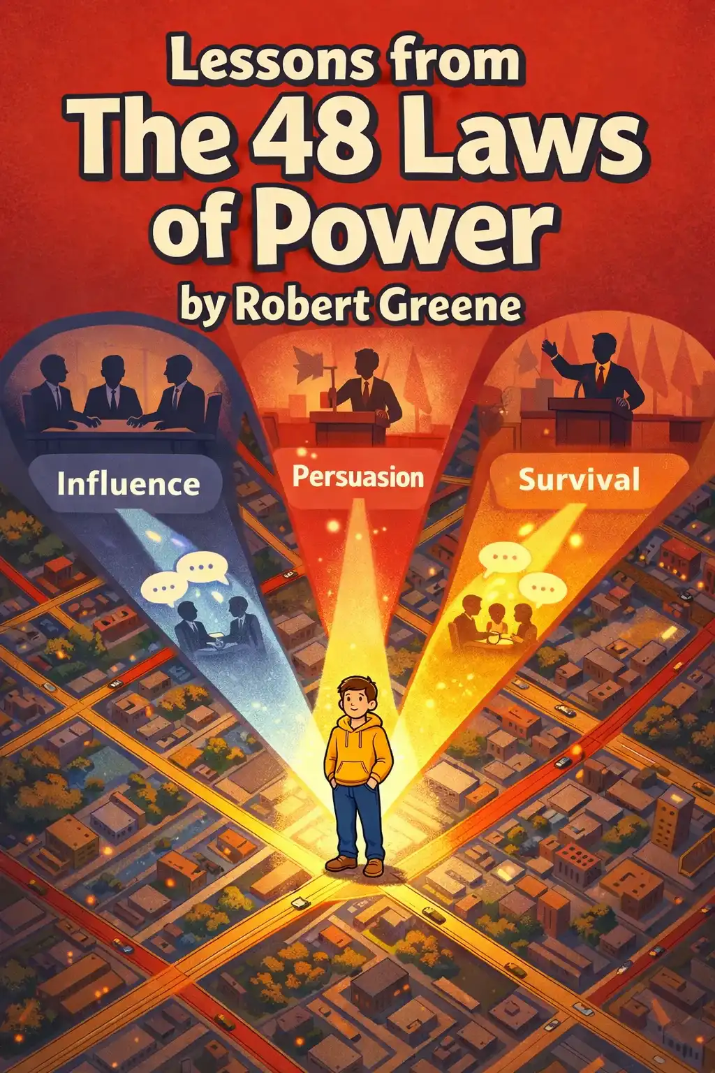 The 48 Laws of Power visual: The 48 Laws of Power, by Robert Greene, is a fast tour through historical strategies for influence, persuasion, and surv