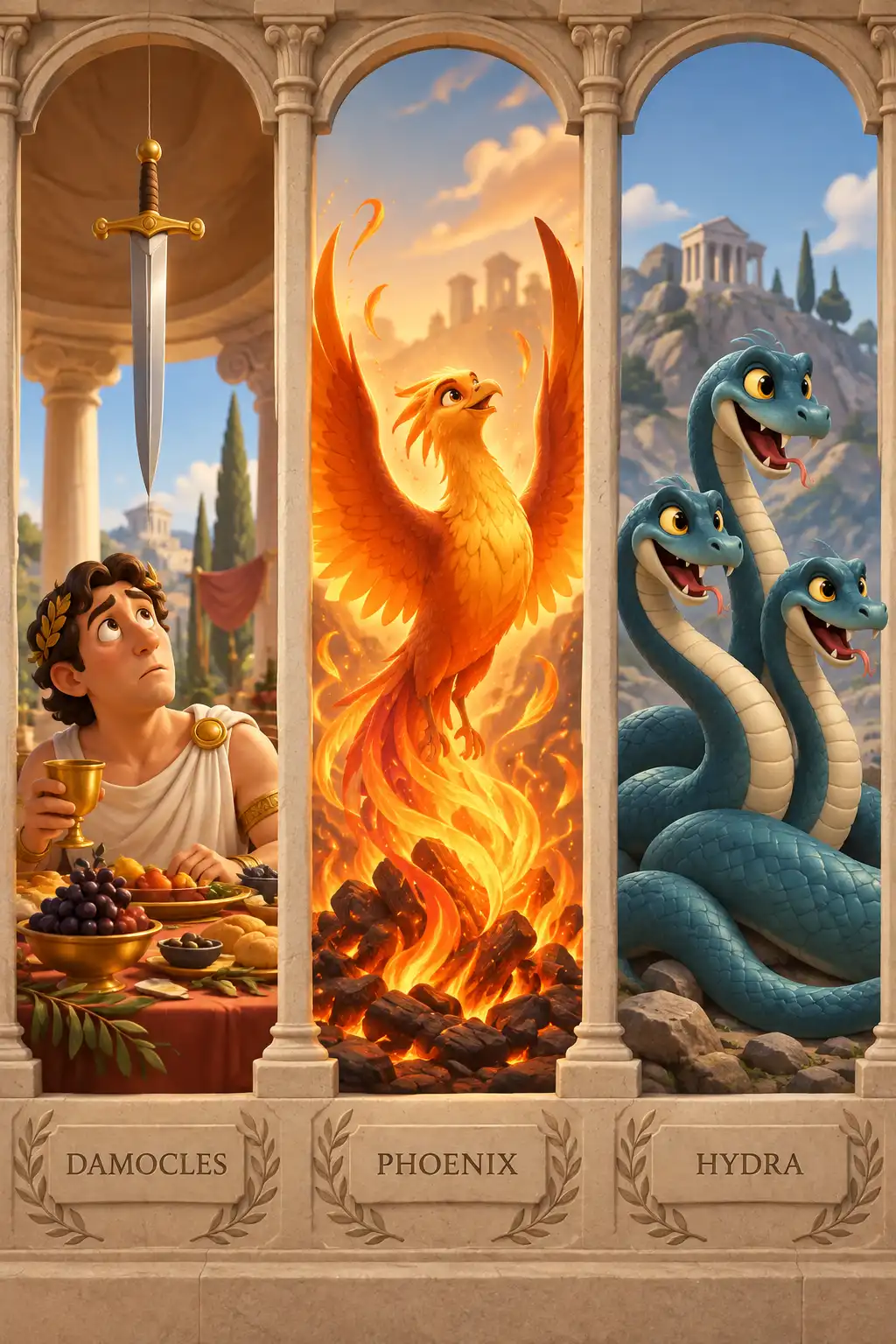 Antifragile preview: Think mythology. Damocles dines under a sword hanging by a single hair. That's fragile. The Phoenix burns and returns un