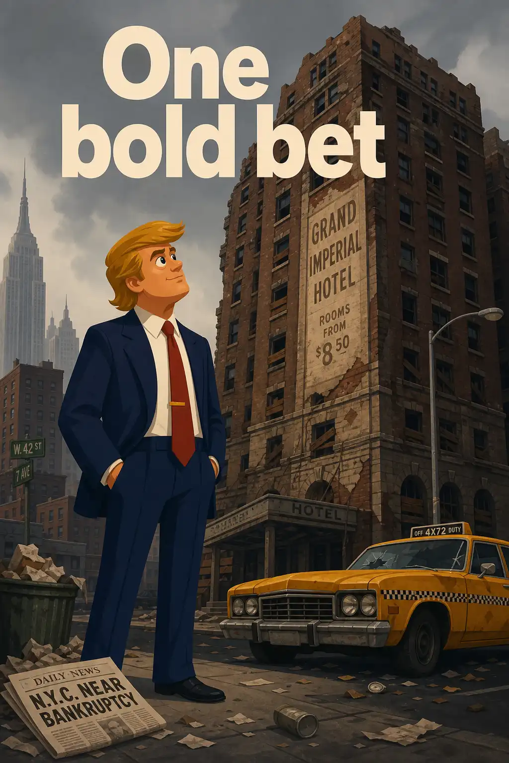 Trump: The Art of the Deal preview: In 1976, a young developer from Queens placed a bet on a crumbling, money-losing hotel in a nearly bankrupt city. He was