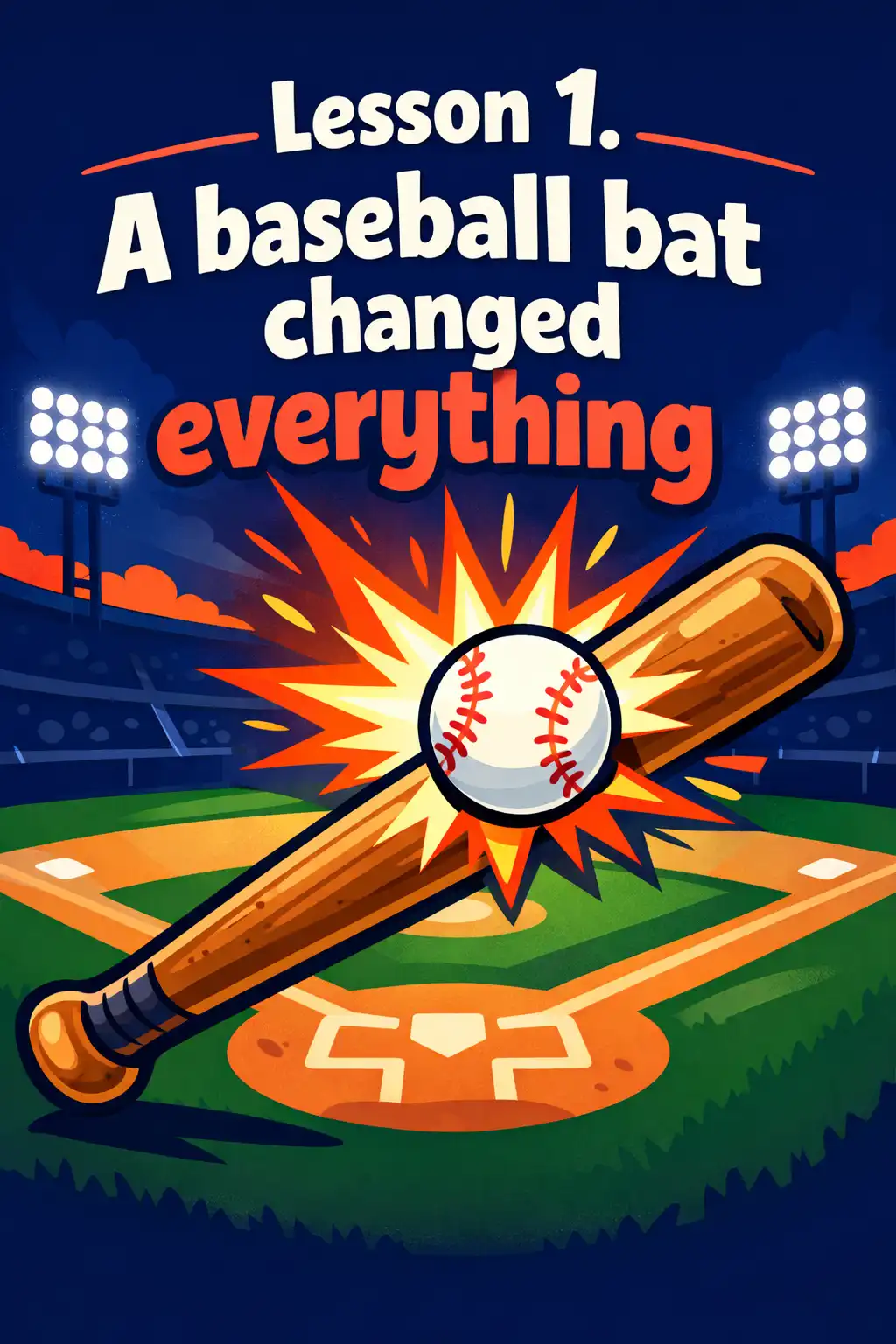 Atomic Habits visual: Lesson 1. A baseball bat changed everything