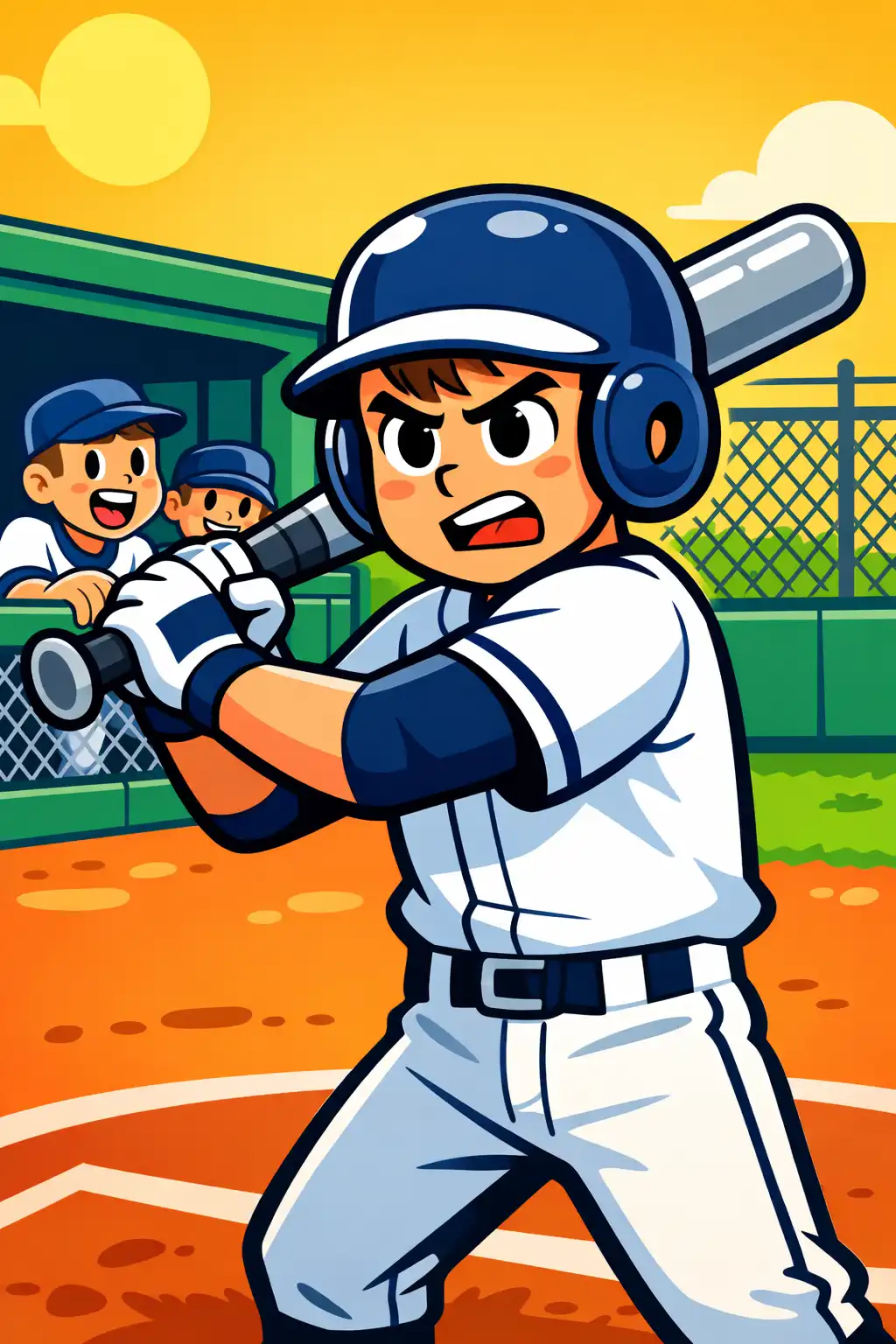 Atomic Habits visual: Picture a high school kid standing in the batter's box when a baseball bat swings loose and strikes him right between th