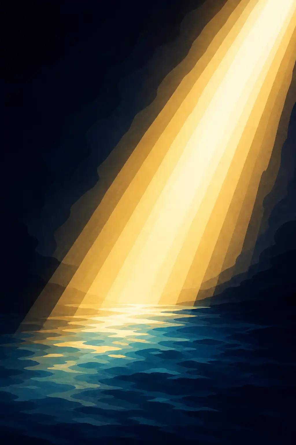 Genesis (Bible Book 1) visual: In the beginning, God speaks into darkness, and light appears. Over six days he shapes seas and land, stars, plants, and