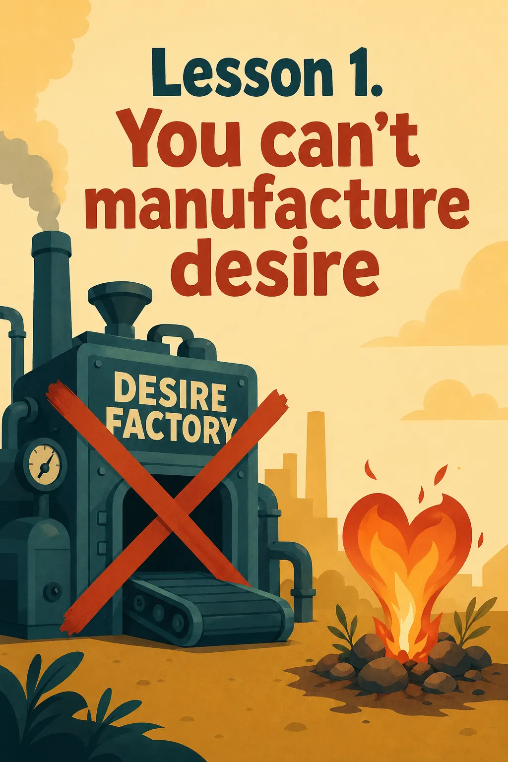 Breakthrough Advertising visual: Lesson 1. You can't manufacture desire