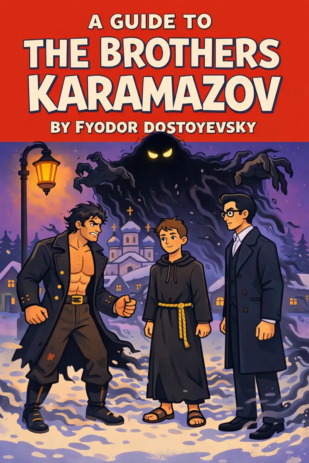 The Brothers Karamazov visual: "The Brothers Karamazov" by Fyodor Dostoyevsky is a story about faith, guilt, and a murder that tears apart one of the m