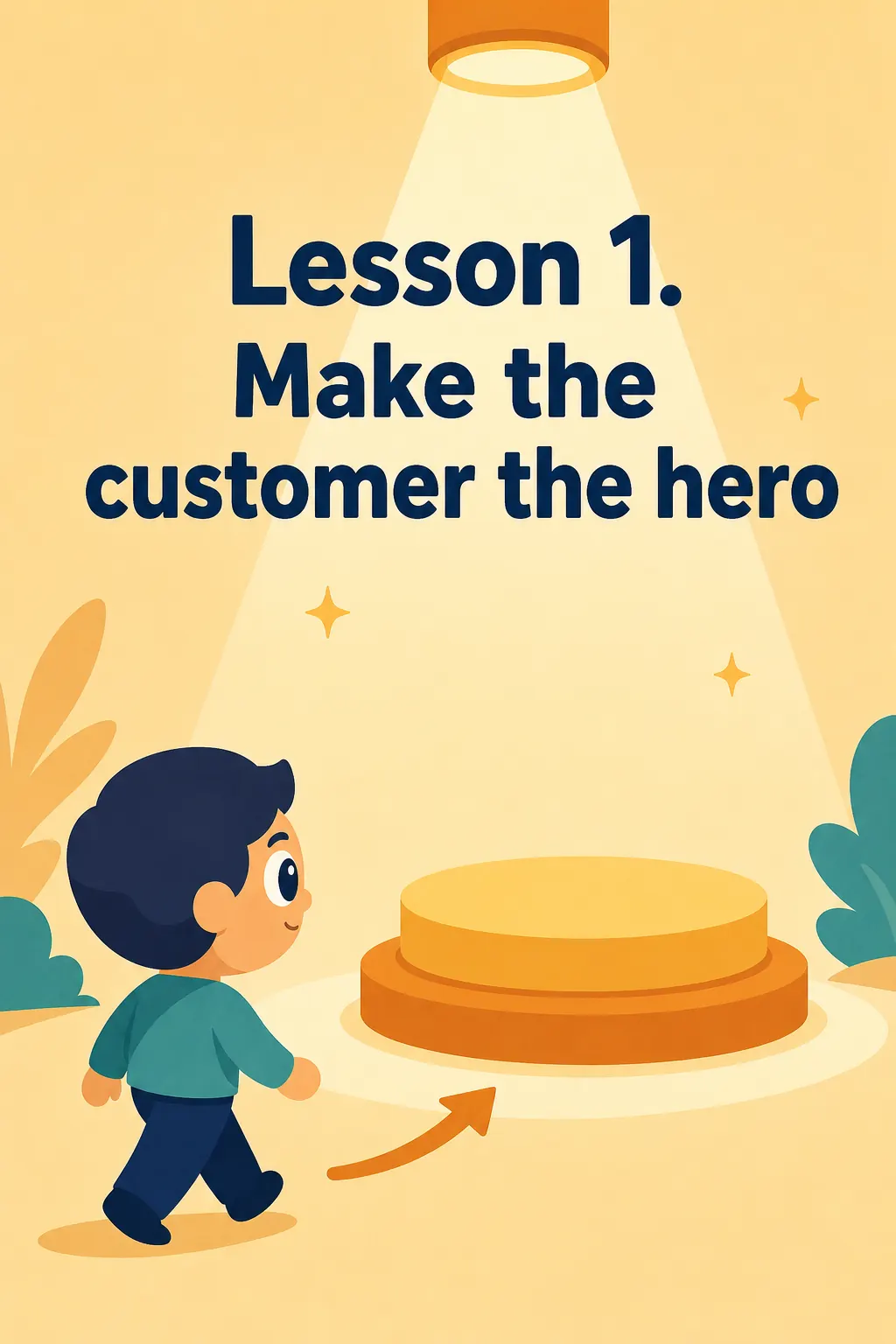 Building A StoryBrand visual: Lesson 1. Make the customer the hero