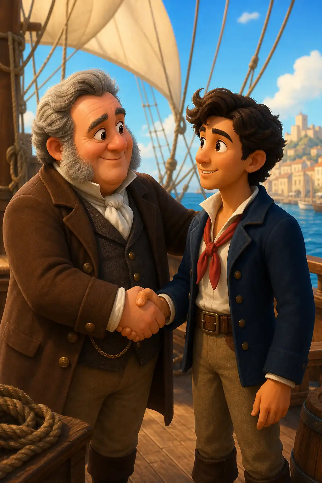 The Count of Monte Cristo (Volume 1) preview: The captain died at sea, and Edmond brought the ship home safely. The owner, Monsieur Morrel, is so impressed that he hi