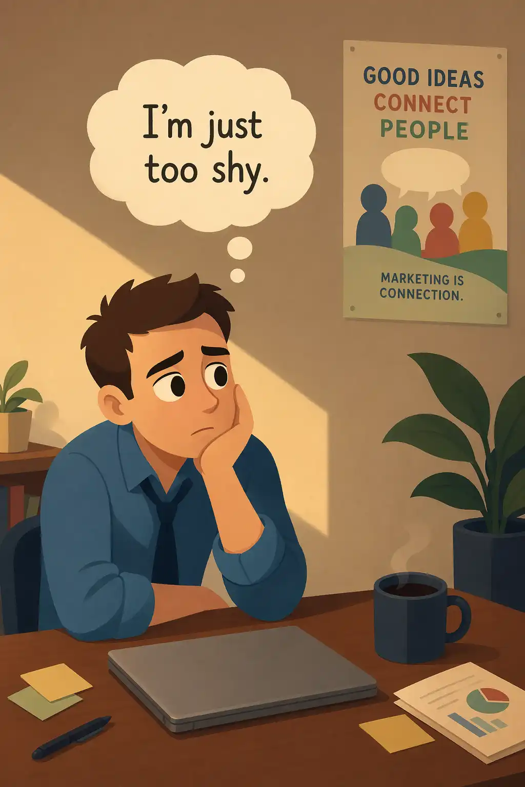 The Courage to be Disliked visual: Daniel closes his laptop and stares at the wall. He's thirty-two, working in marketing, and genuinely believes he's simp