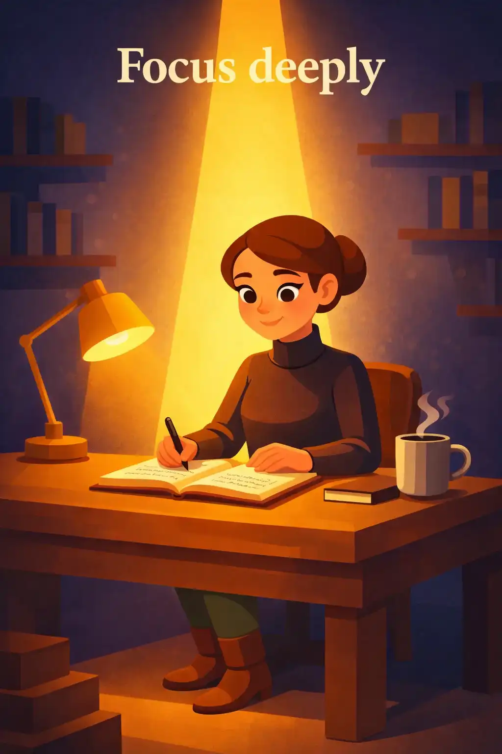 Deep Work visual: What if the secret to producing your best work isn't putting in more hours, but learning how to focus deeply without any