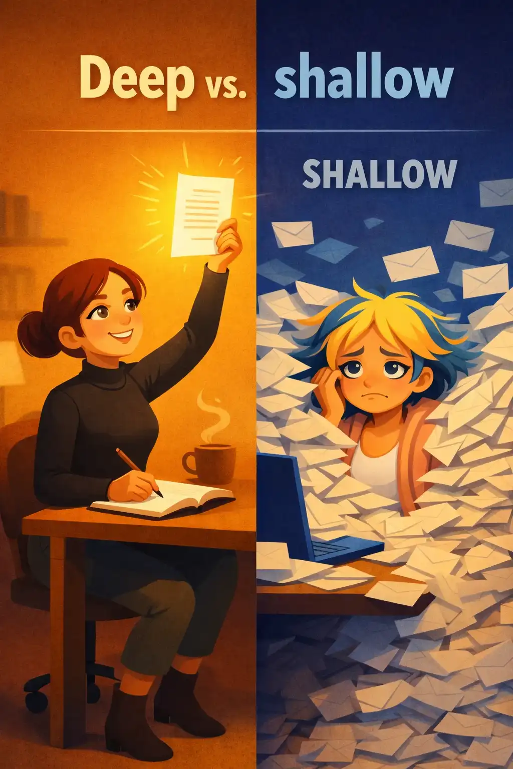 Deep Work preview: Newport contrasts deep work with what he calls "shallow work." That's the emails, the meetings, the busywork that fills