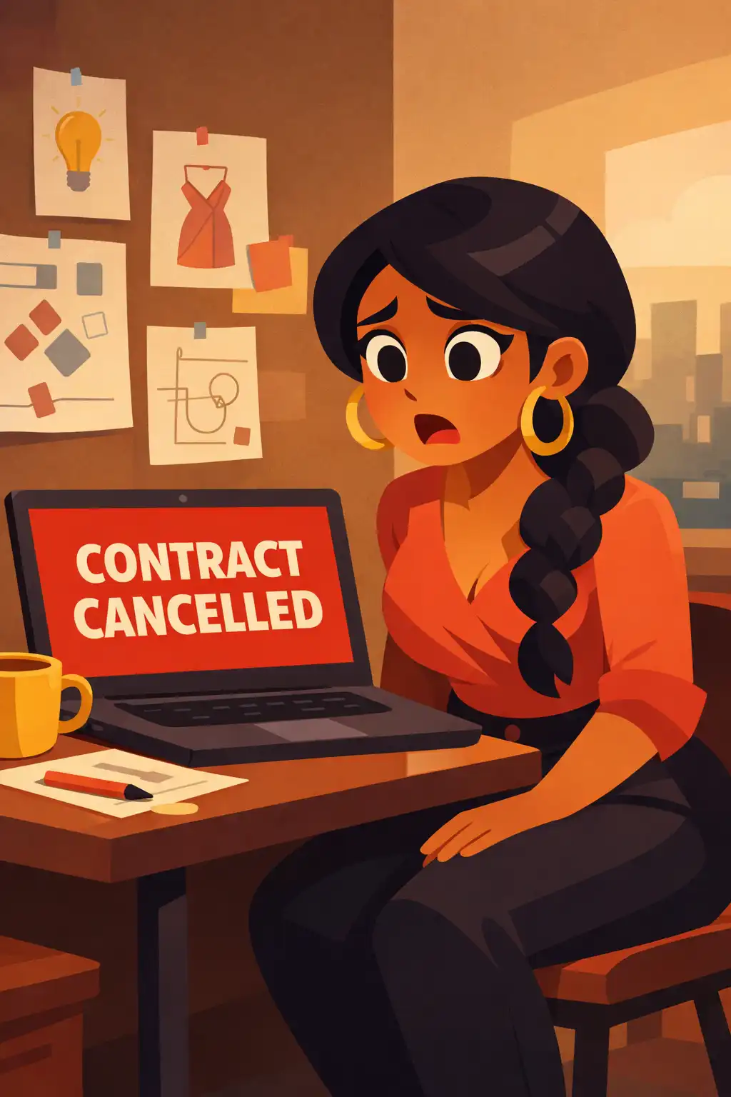 The Diary of a CEO visual: Meet Priya. She's twenty-six years old, running a tiny design studio from her apartment. And she just lost her biggest c