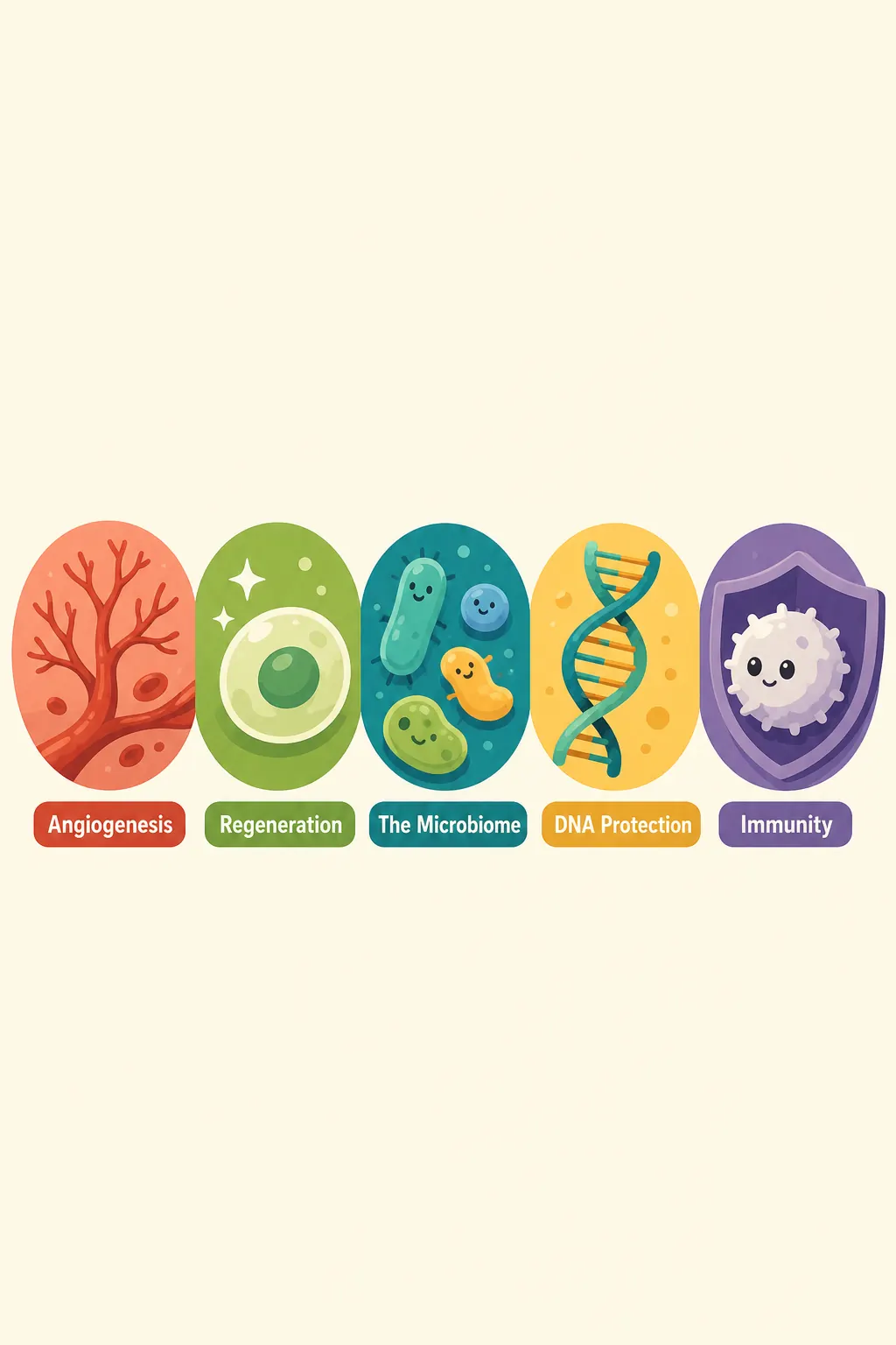 Eat to Beat Disease preview: These are angiogenesis, regeneration, the microbiome, DNA protection, and immunity. Together they quietly fight illness