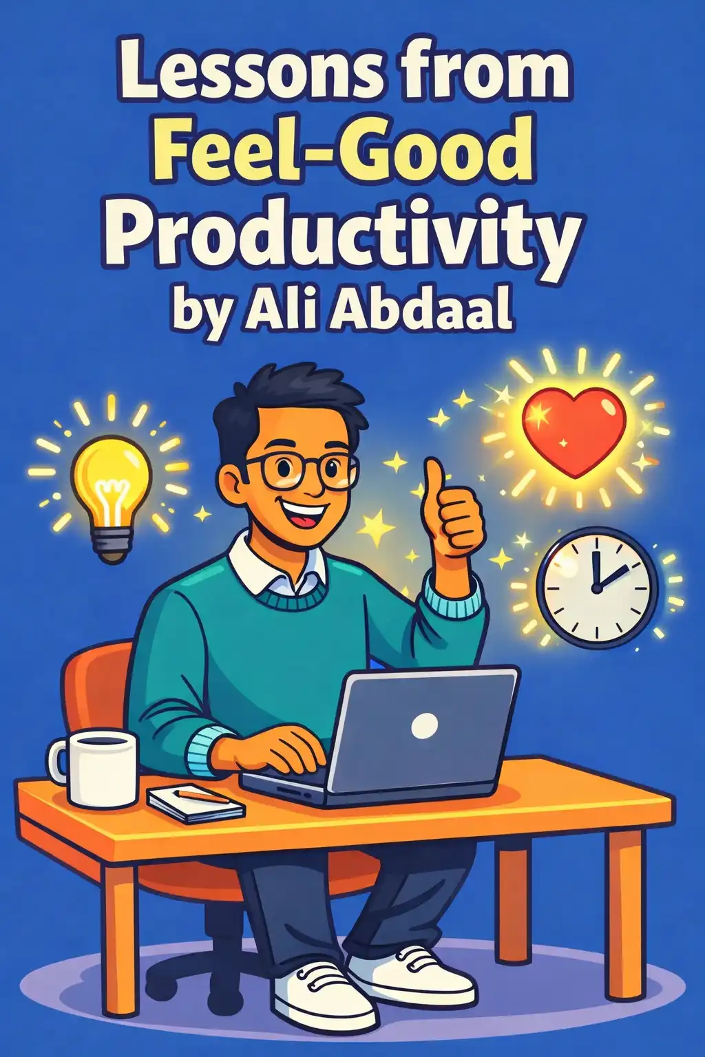 Feel-Good Productivity visual: Feel-Good Productivity, by Ali Abdaal, shows you how to do more of what matters by using wellbeing as the engine, not ra
