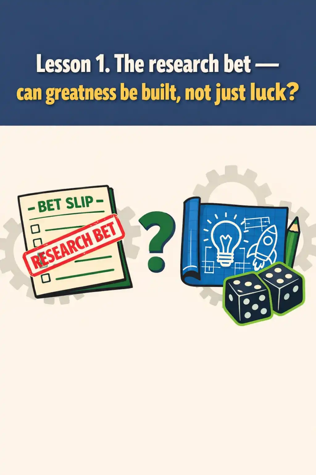 Good to Great visual: Lesson 1. The research bet — can greatness be built, not just luck?