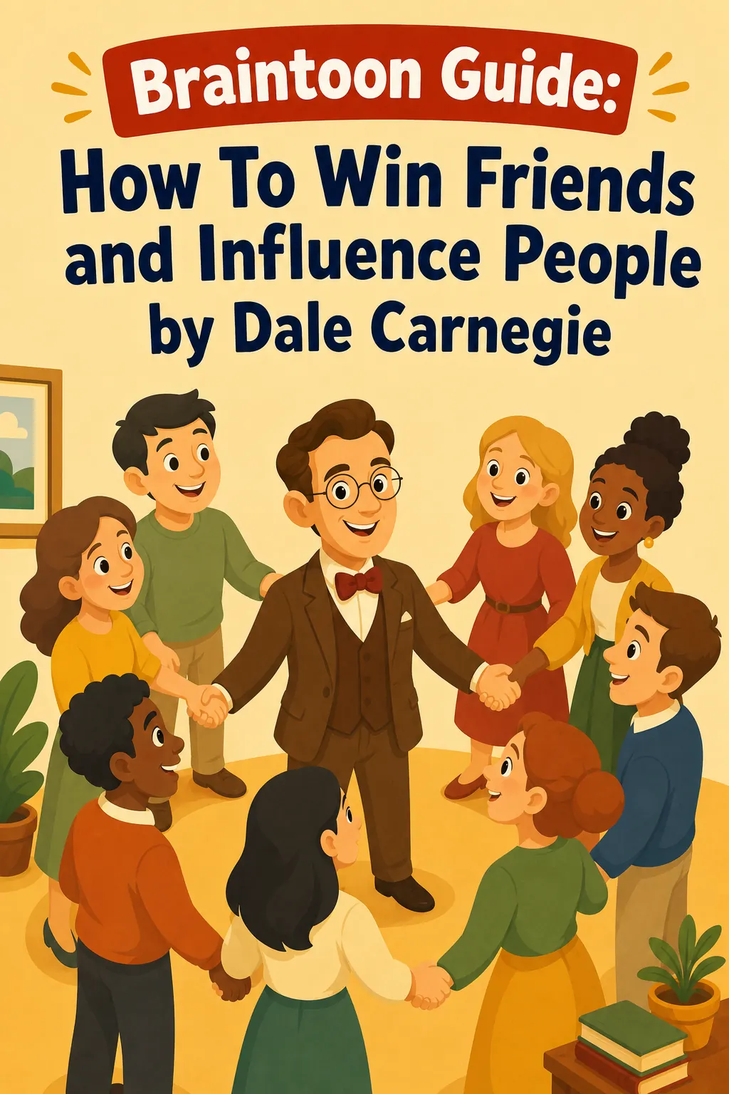 How To Win Friends and Influence People visual: How To Win Friends and Influence People by Dale Carnegie is a timeless guide to handling people, building real connectio
