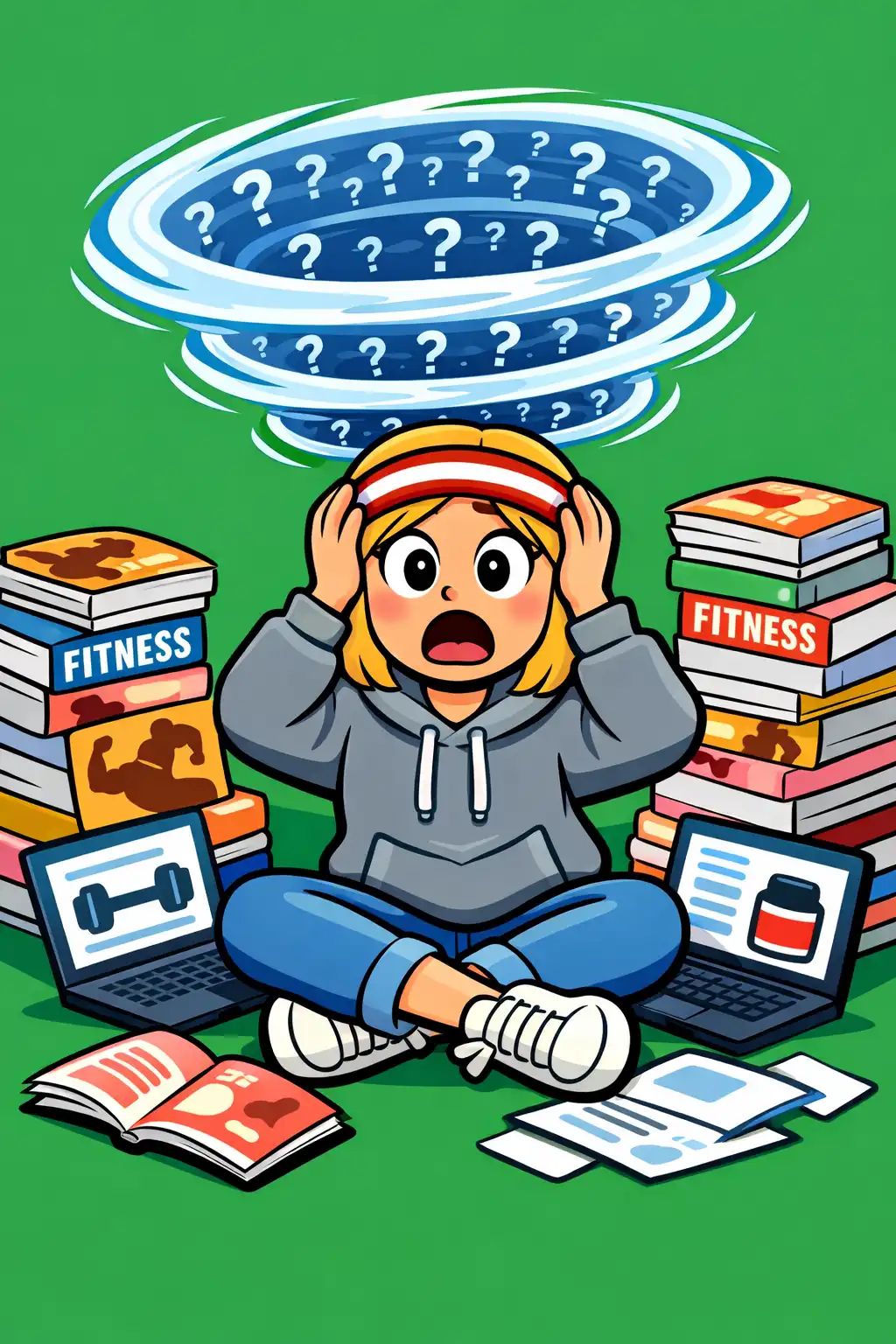 I Will Teach You to Be Rich visual: Picture someone who reads every fitness article online and debates protein powders for months, but never actually sets f