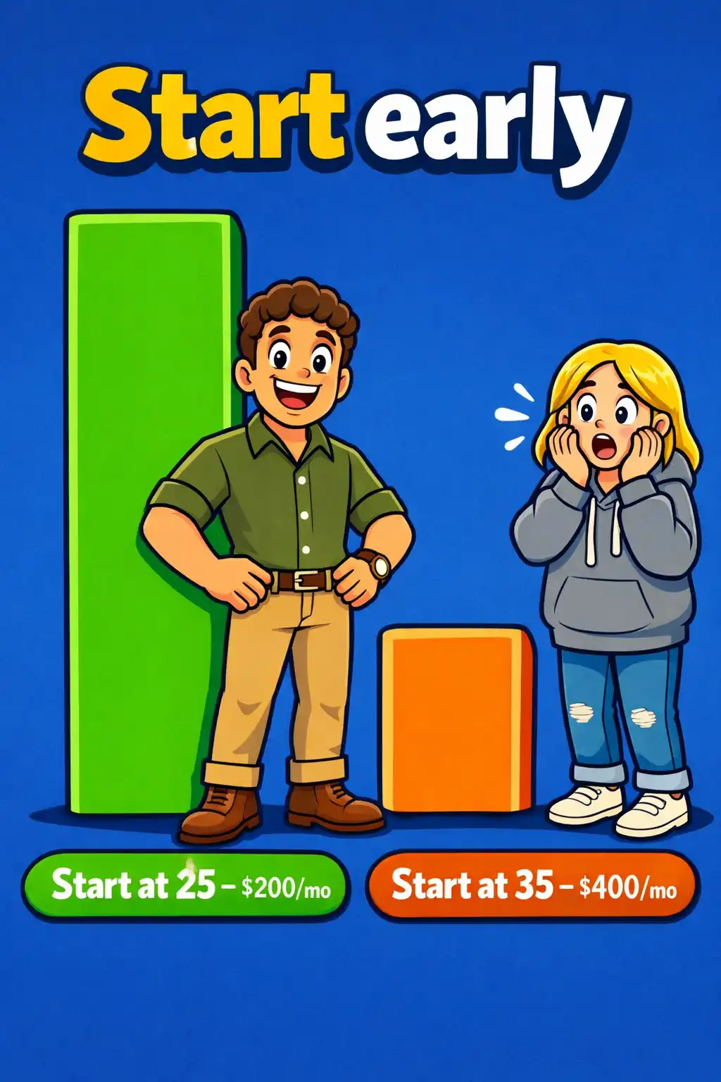I Will Teach You to Be Rich preview: Here's the real cost of waiting. Someone who invests two hundred dollars a month starting at age twenty-five ends up wit