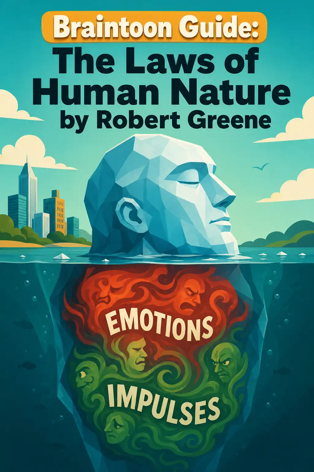 The Laws of Human Nature visual: The Laws of Human Nature by Robert Greene decodes the hidden forces driving human behavior, teaching you how to read peo