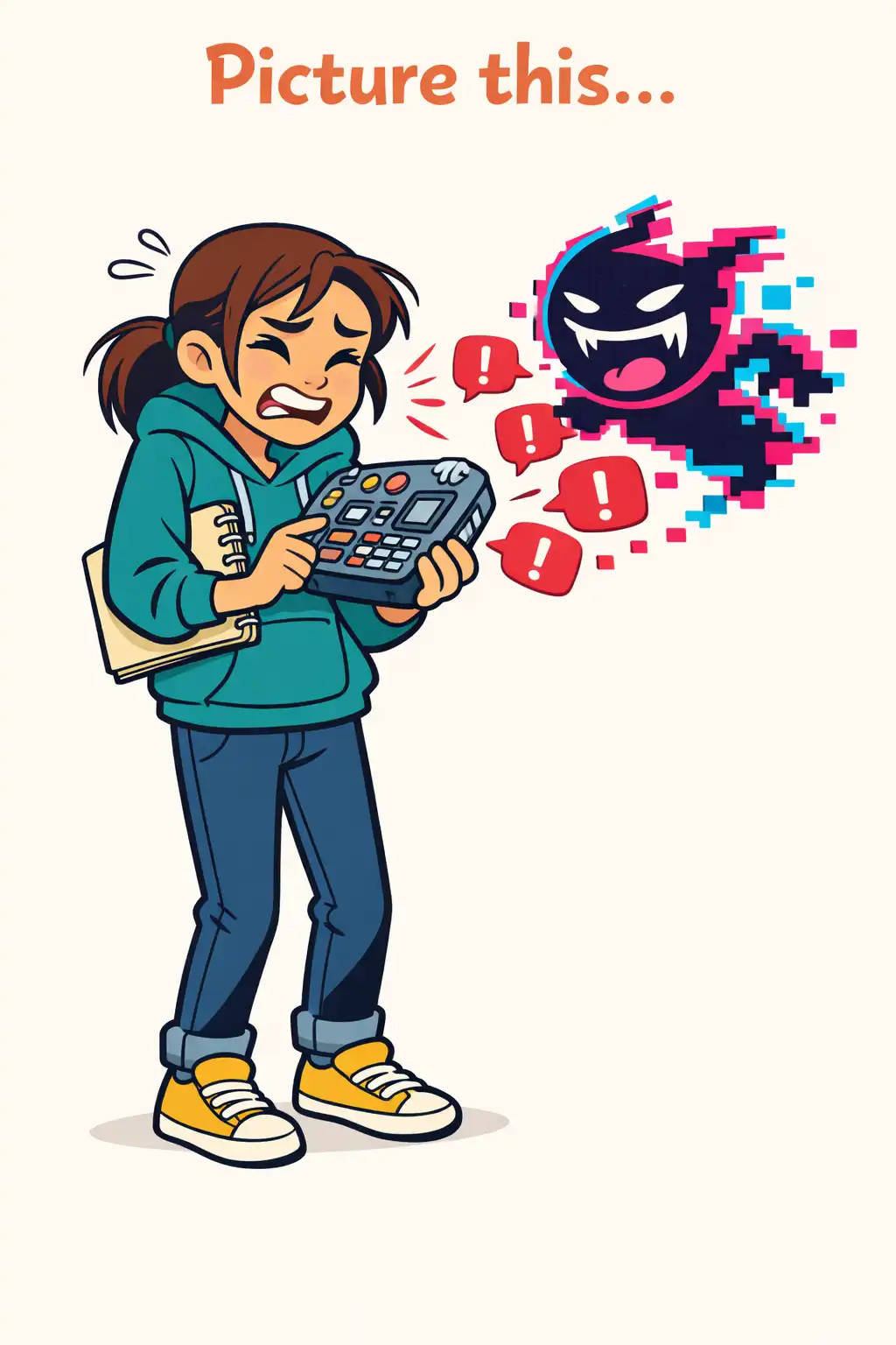 Limitless visual: Picture this. You buy a powerful new device, but it comes with no instructions, and everyone yells when you press the wr