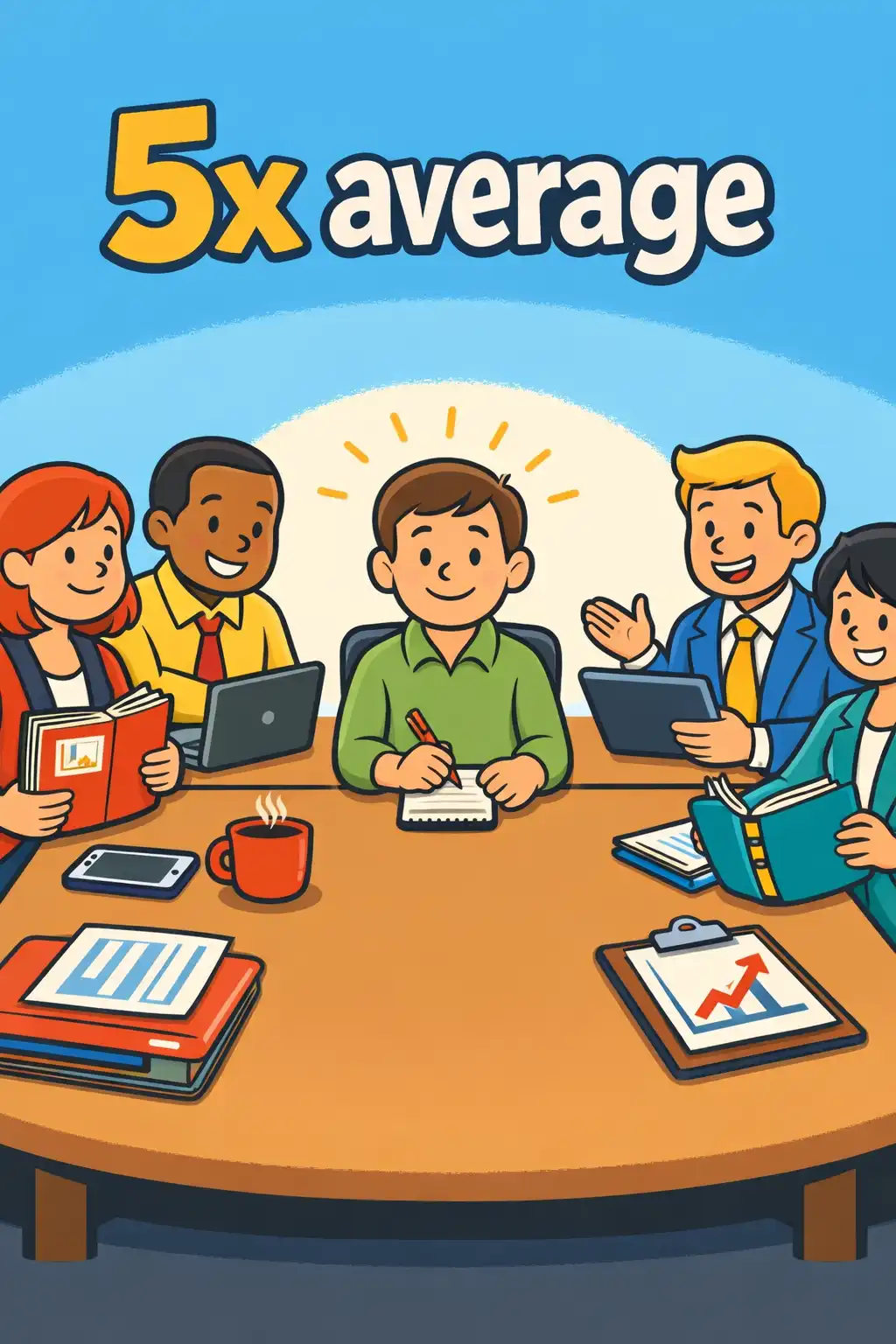 The Magic of Thinking Big visual: Picture a sales meeting. One ordinary-looking rep quietly earns five times the average, with no special territory, conne