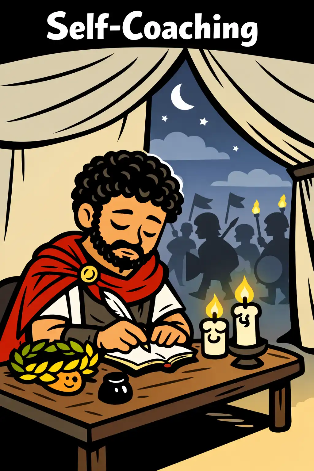 Meditations visual: Picture a general in a tent at night, candles low, writing reminders to himself before tomorrow’s chaos begins.