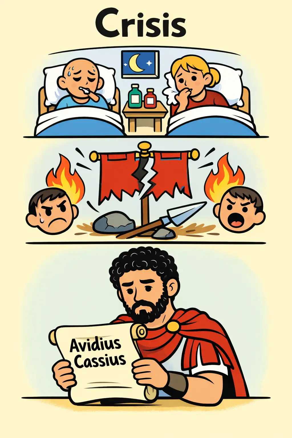 Meditations preview: A plague swept through the empire too, and a general named Avidius Cassius even launched a revolt.