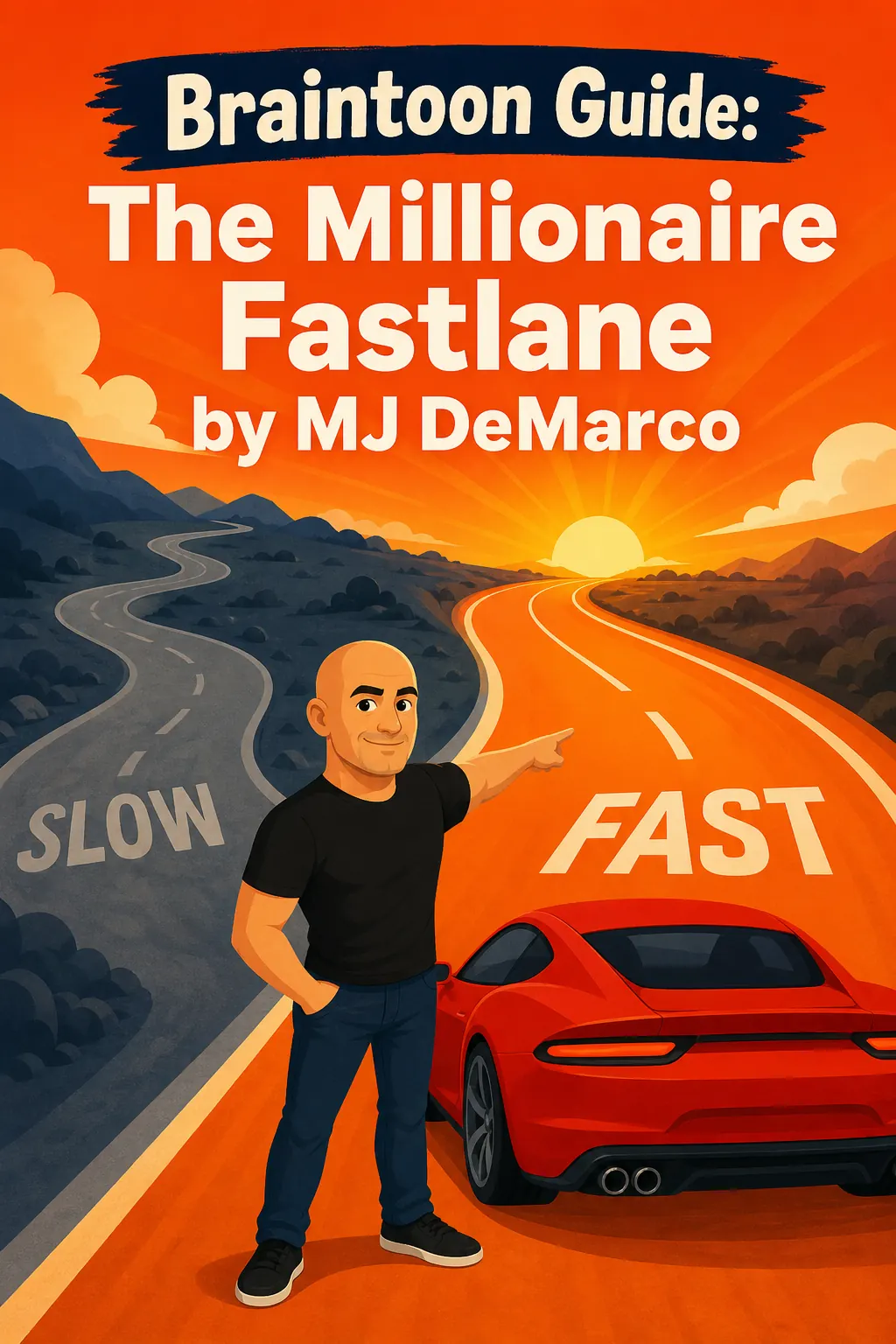 The Millionaire Fastlane visual: This is The Millionaire Fastlane by MJ DeMarco. It's a book that flat out rejects the slow grind to retirement and offer