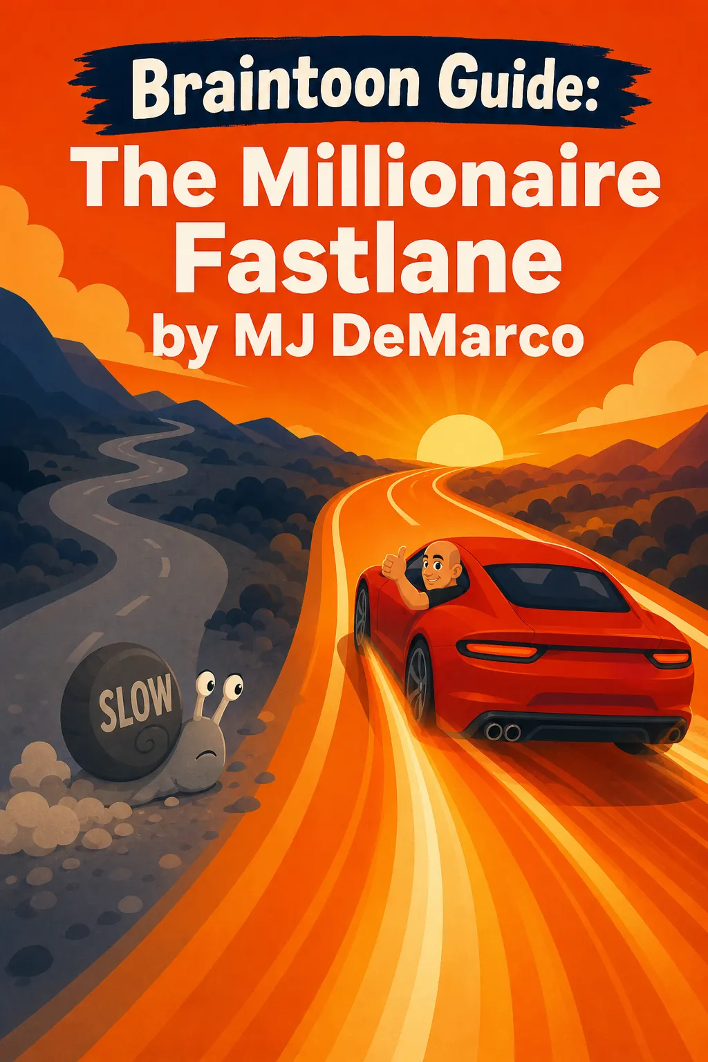 The Millionaire Fastlane visual: This is The Millionaire Fastlane by MJ DeMarco. It's a book that flat out rejects the slow grind to retirement and offer