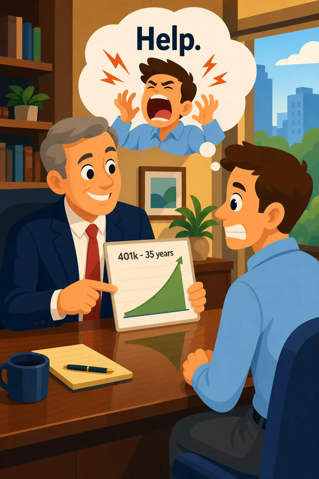 The Millionaire Fastlane preview: His financial advisor smiles and says, just keep maxing the 401k. In thirty-five years, you'll be comfortable. Marcus fo