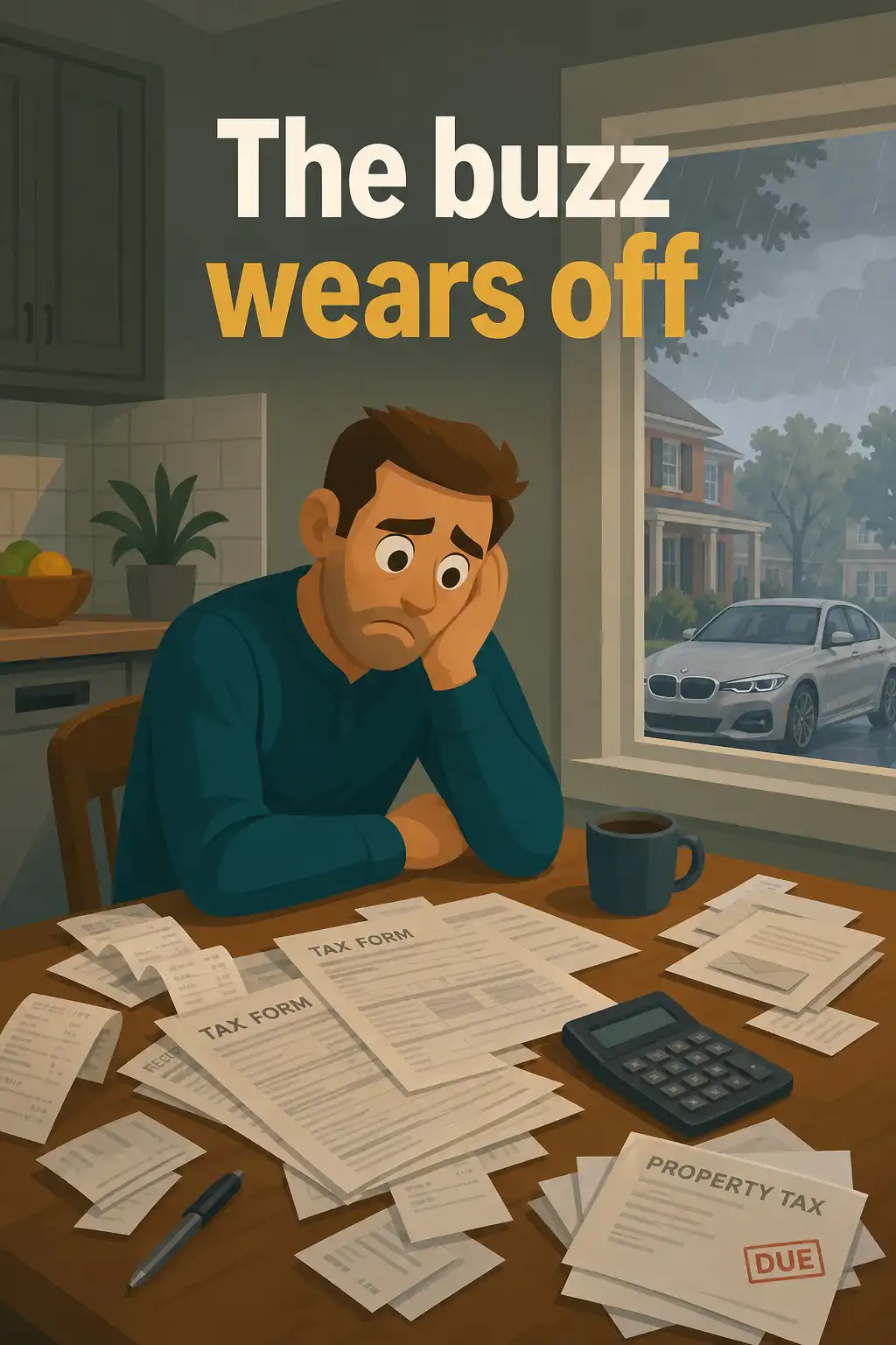 The Millionaire Next Door preview: Brian signs the lease anyway, drives home in the BMW, and feels great for exactly two days. Then he sits down to file hi