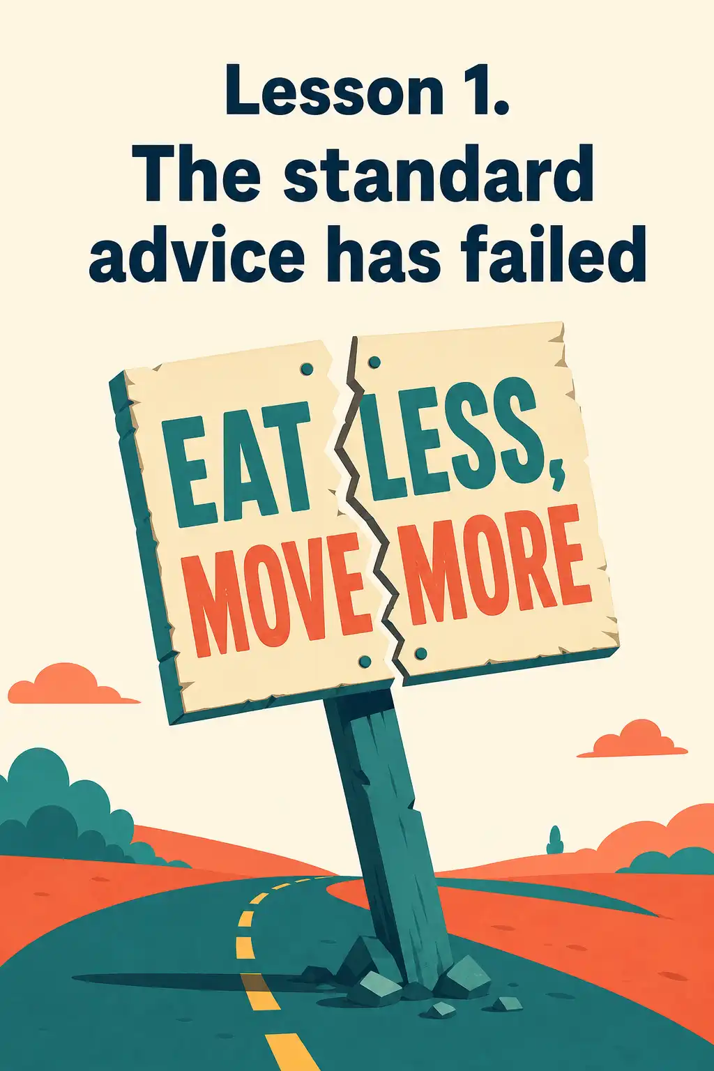 The Obesity Code visual: Lesson 1. The standard advice has failed