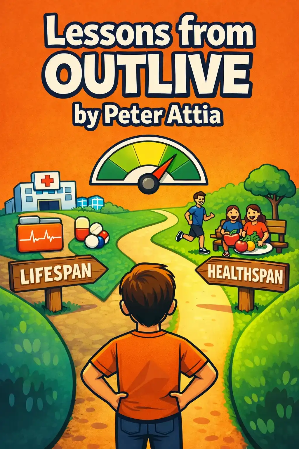 Outlive visual: Outlive, by physician Peter Attia, explains how to extend not just lifespan—years alive—but healthspan, the years you ca