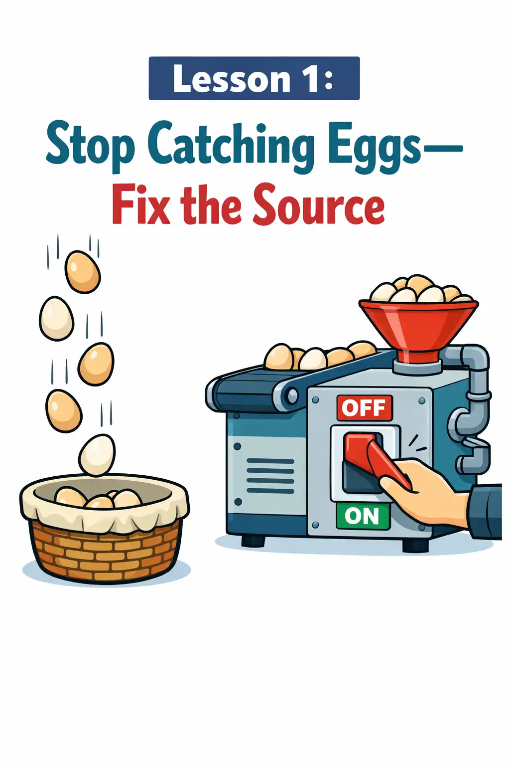 Outlive visual: Lesson 1. Stop Catching Eggs—Fix the Source