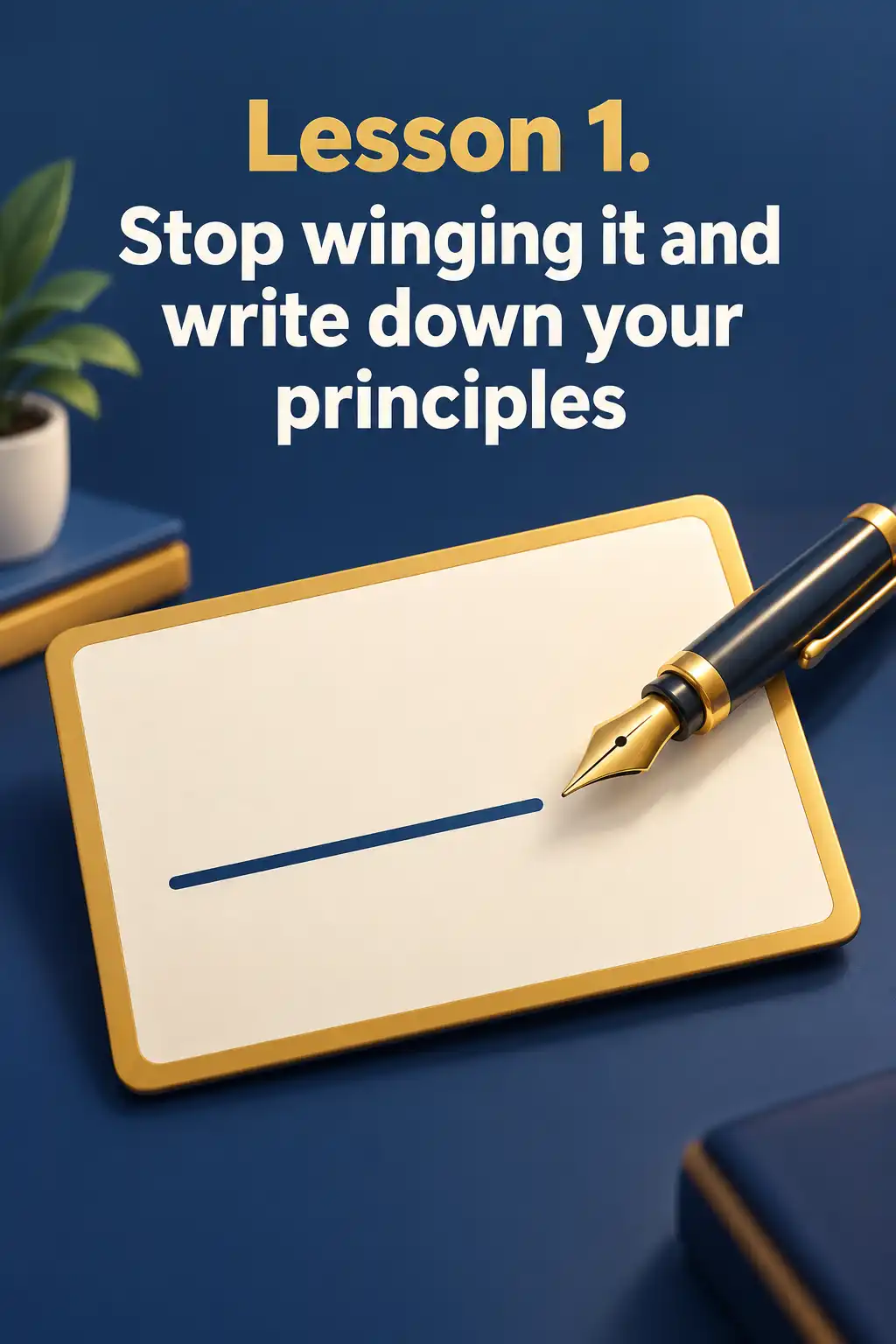 Principles preview: Lesson 1. Stop winging it and write down your principles