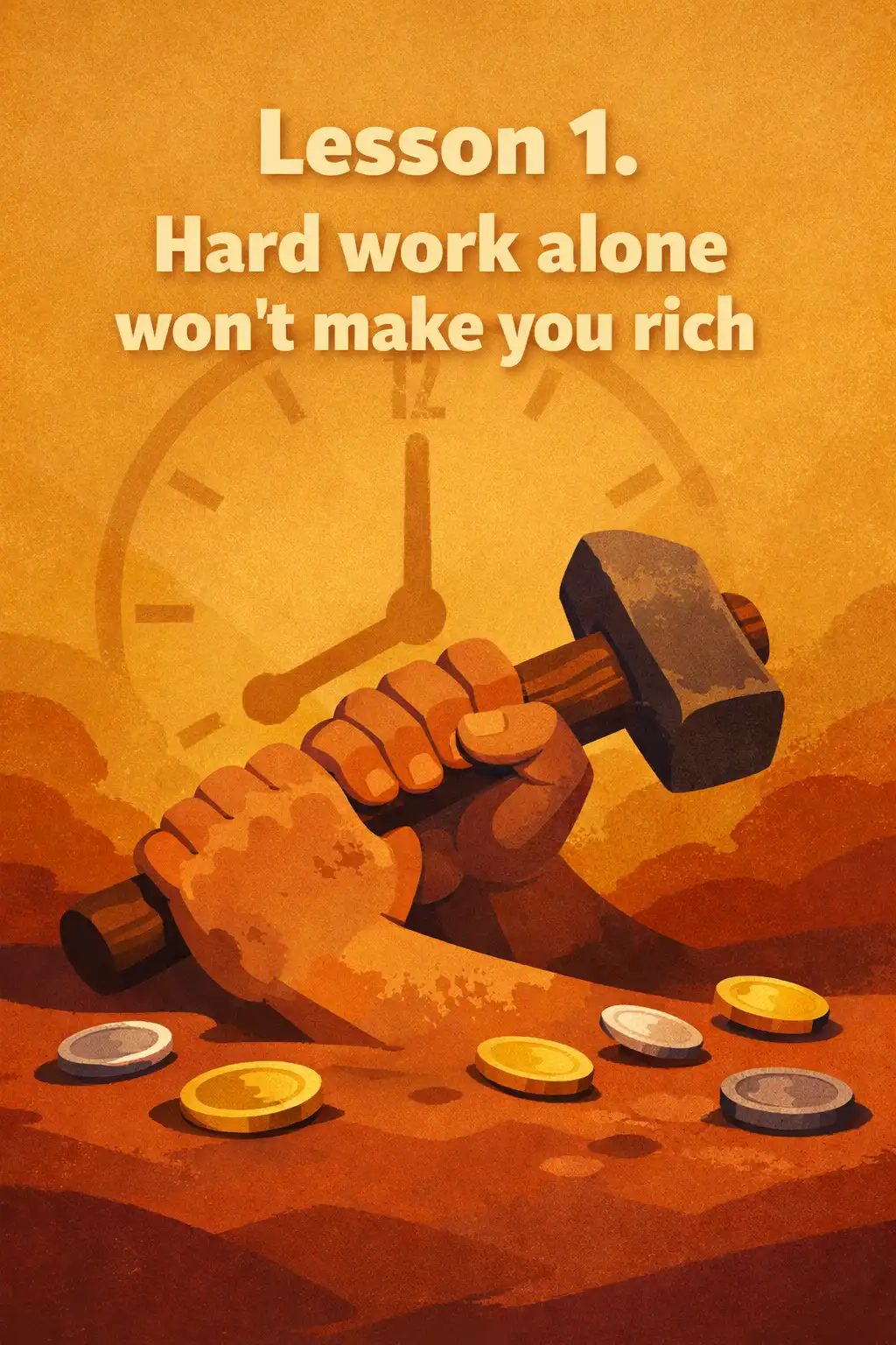 The Richest Man in Babylon visual: Lesson 1. Hard work alone won't make you rich