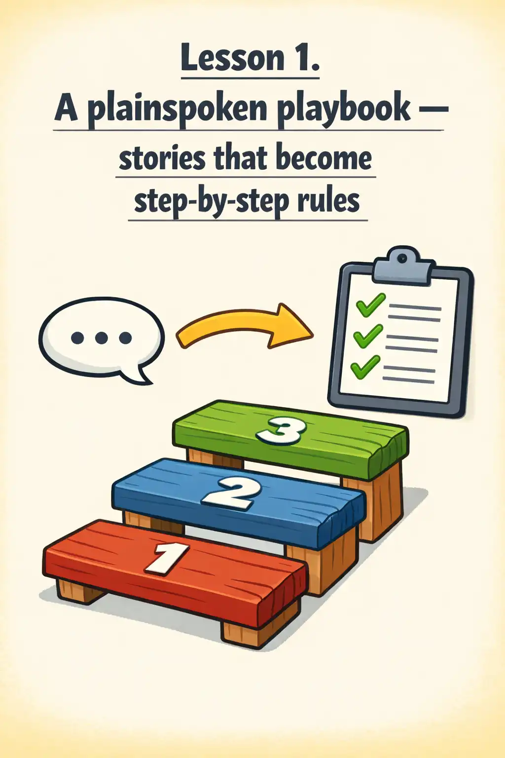 Sam Walton: Made in America visual: Lesson 1. A plainspoken playbook — stories that become step-by-step rules