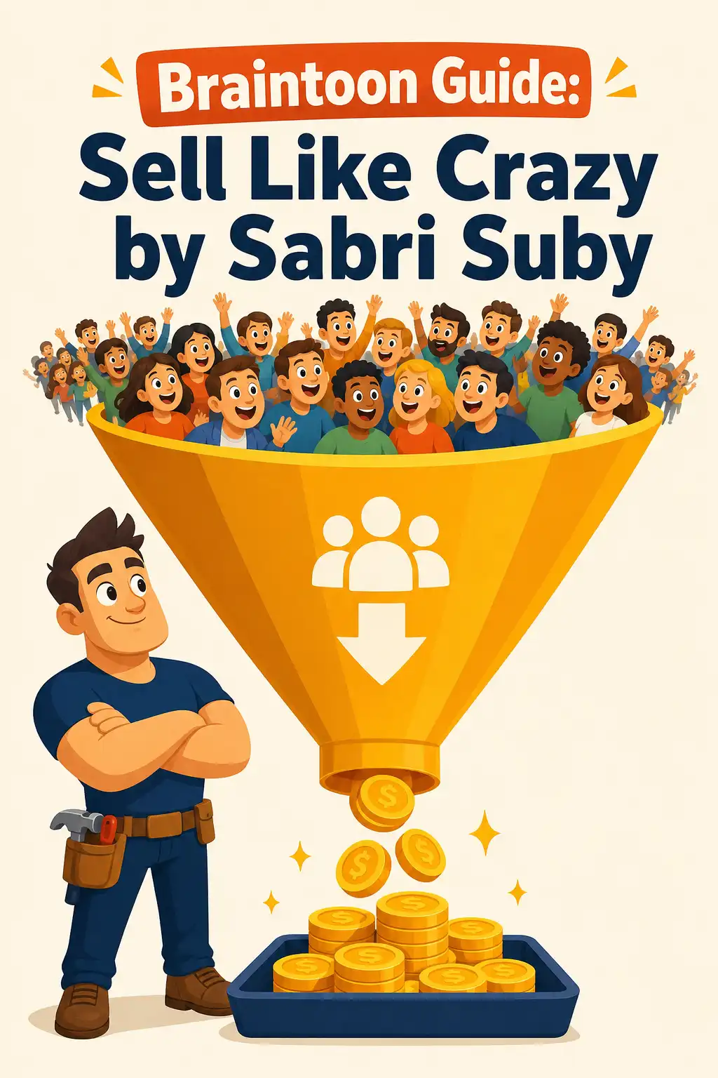 Sell Like Crazy visual: Sell Like Crazy by marketing entrepreneur Sabri Suby is a step-by-step playbook for attracting a flood of dream customer