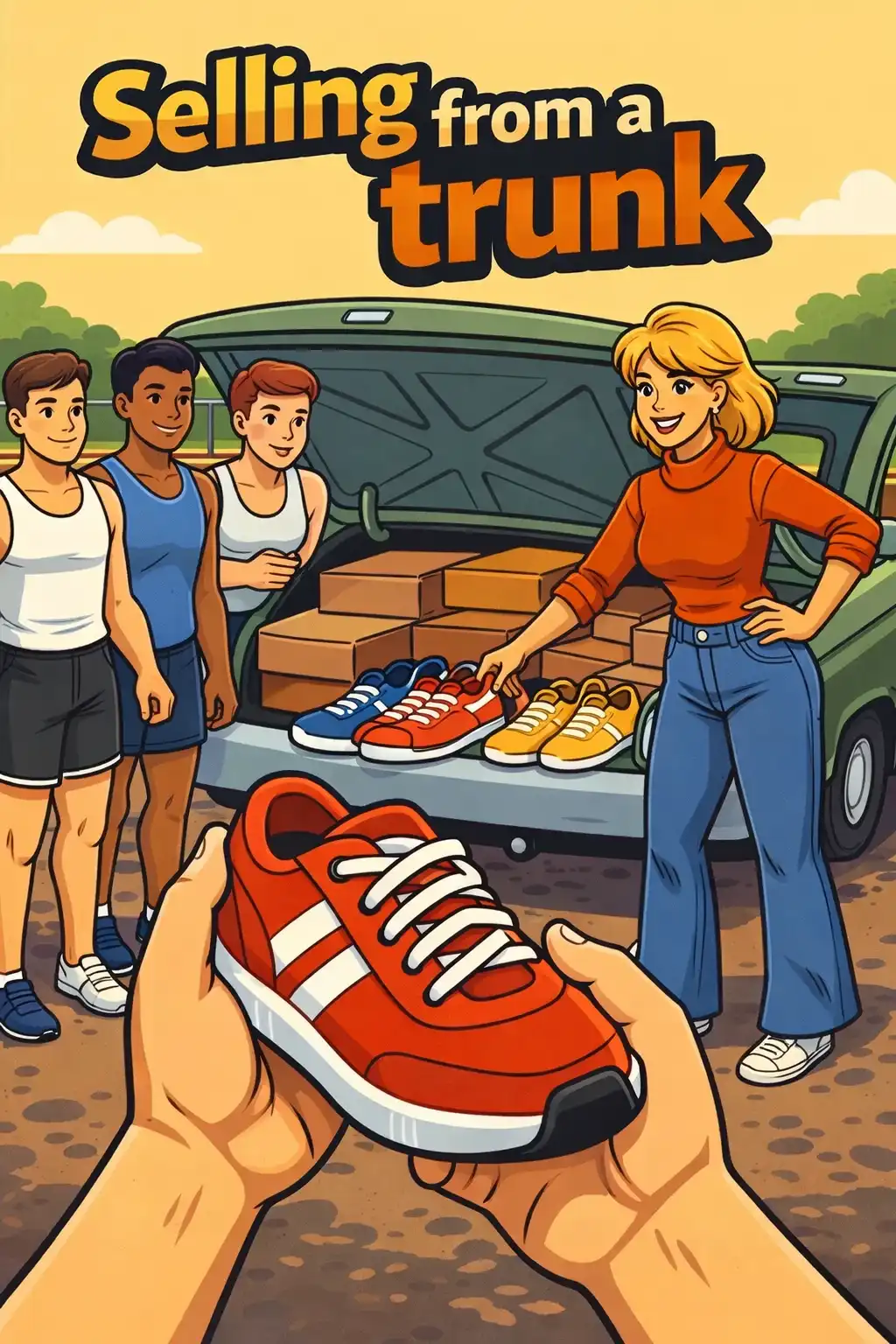 Shoe Dog: The Story of Nike visual: What if the world's most iconic sports brand started with just a guy selling shoes out of his car trunk at local track m