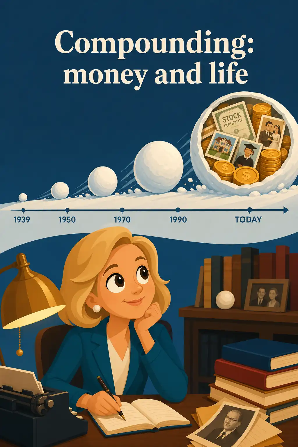 The Snowball (Warren Buffett's Biography) preview: Alice Schroeder opens her book with that image because it's the key to everything. Small starts, kept rolling long enoug