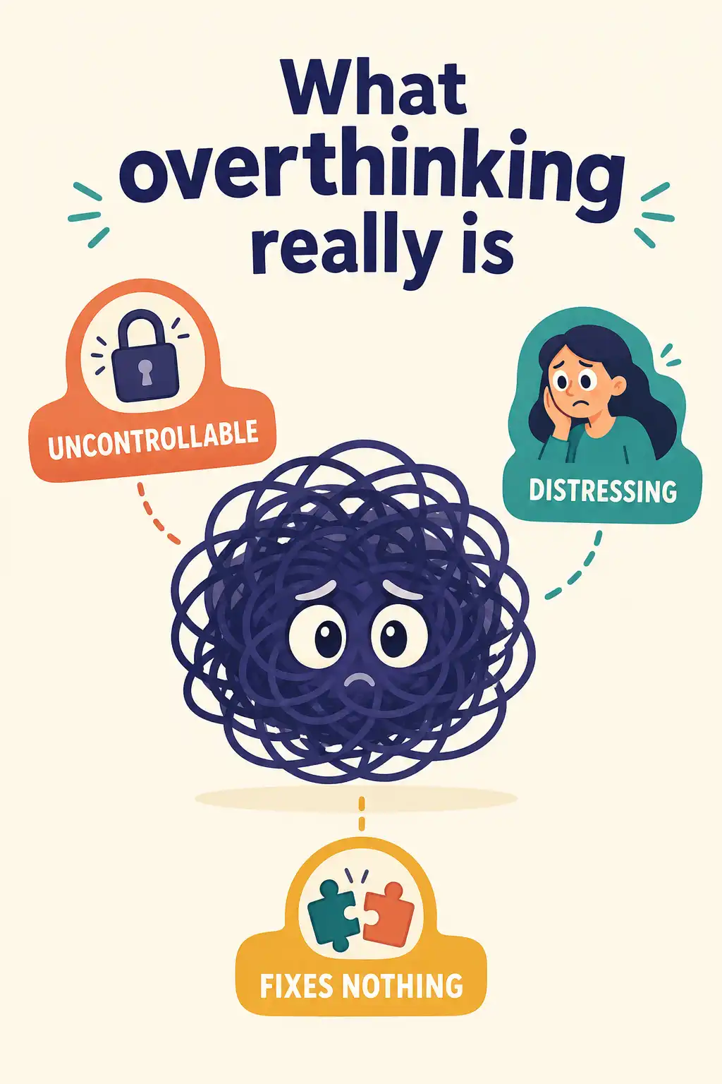 Stop Overthinking preview: Trenton's point is that overthinking isn't just thinking a lot. It's mental activity that feels uncontrollable, causes r