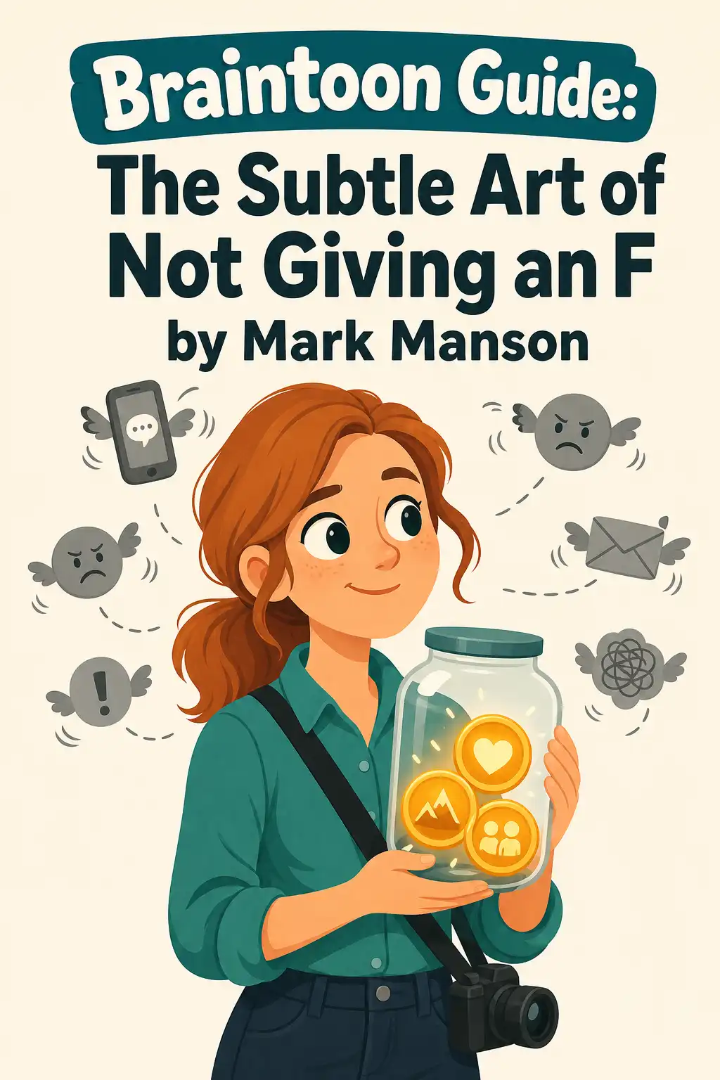 The Subtle Art of Not Giving an F visual: The Subtle Art of Not Giving an F by Mark Manson is a blunt guide to living better by caring about less, choosing real v