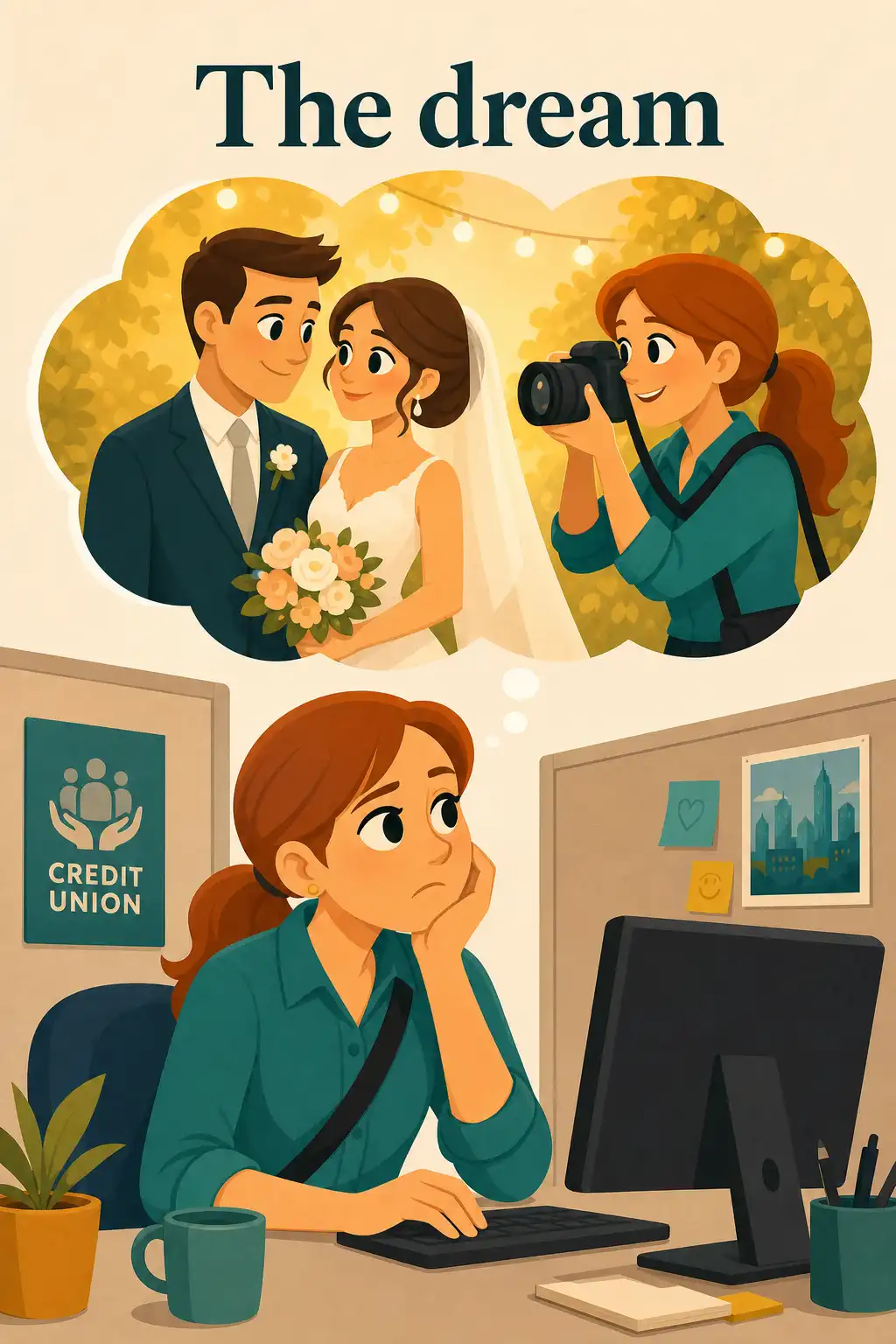 The Subtle Art of Not Giving an F visual: Elizabeth is thirty. She runs social media for a credit union in Charlotte, and she dreams of becoming a full-time weddi