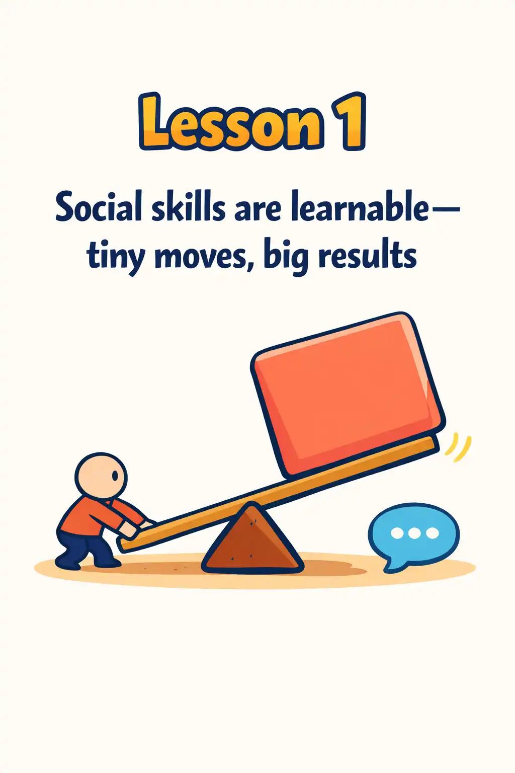 How to Talk to Anyone visual: Lesson 1. Social skills are learnable—tiny moves, big results