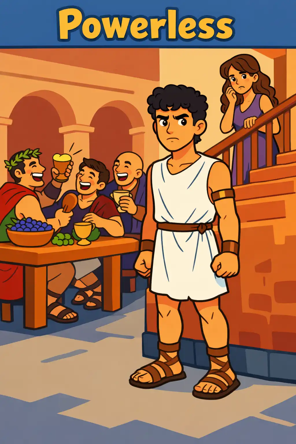 The Odyssey preview: His young son, Telemachus, watches helplessly. He is frustrated and powerless. He can't throw these men out, and he has 
