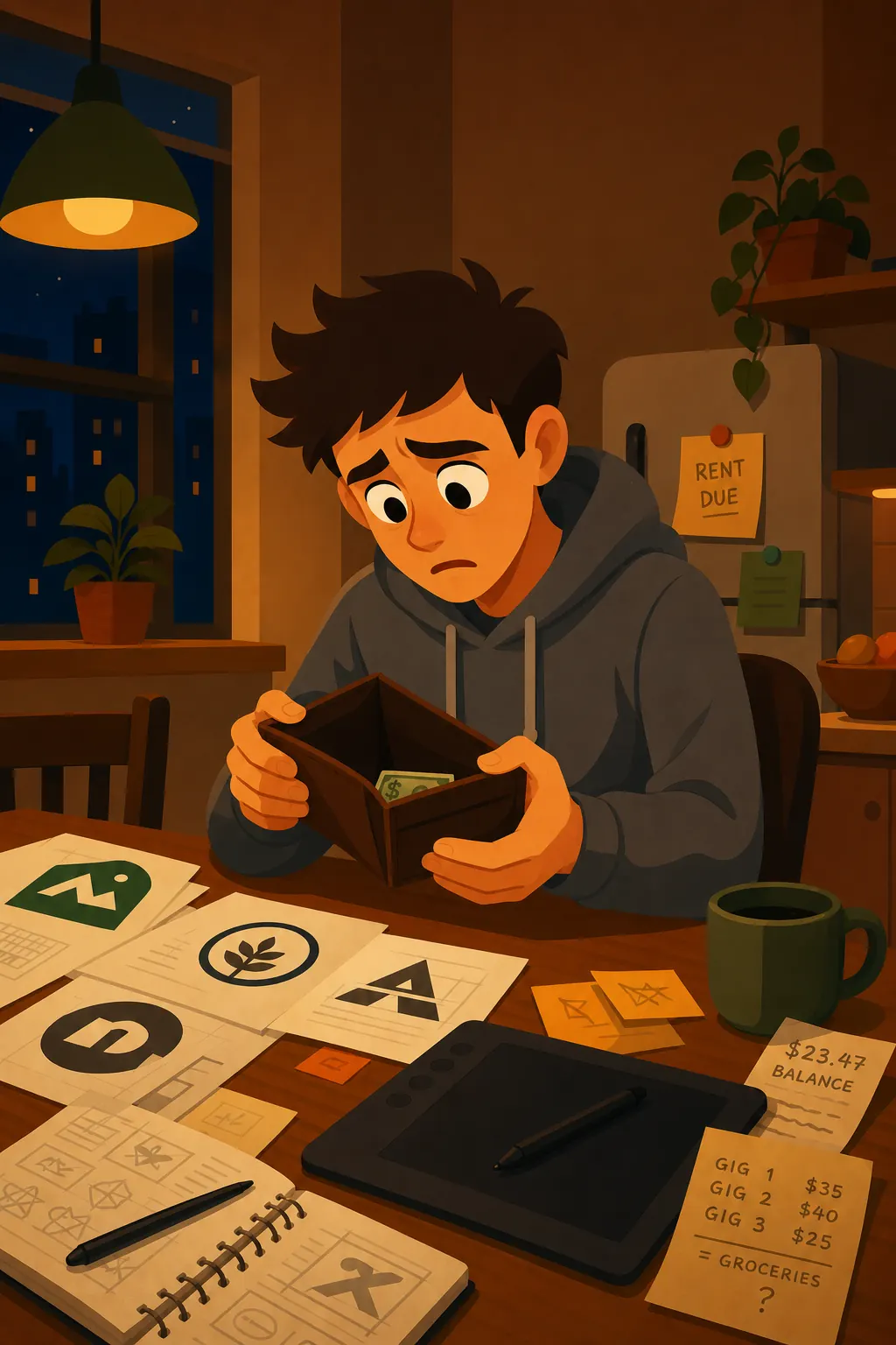 Think and Grow Rich preview: So back to Daniel, broke at his kitchen table. He's a graphic designer, talented, but stuck taking tiny gigs that barely