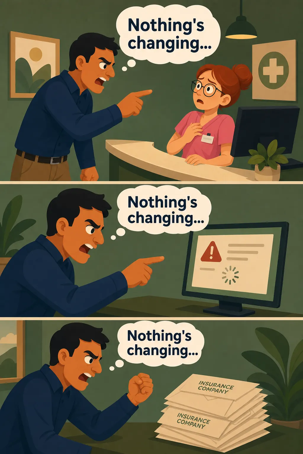 Thinking in Systems preview: He blames the receptionist. Then the software. Then the insurance companies. Nothing he changes seems to actually move t
