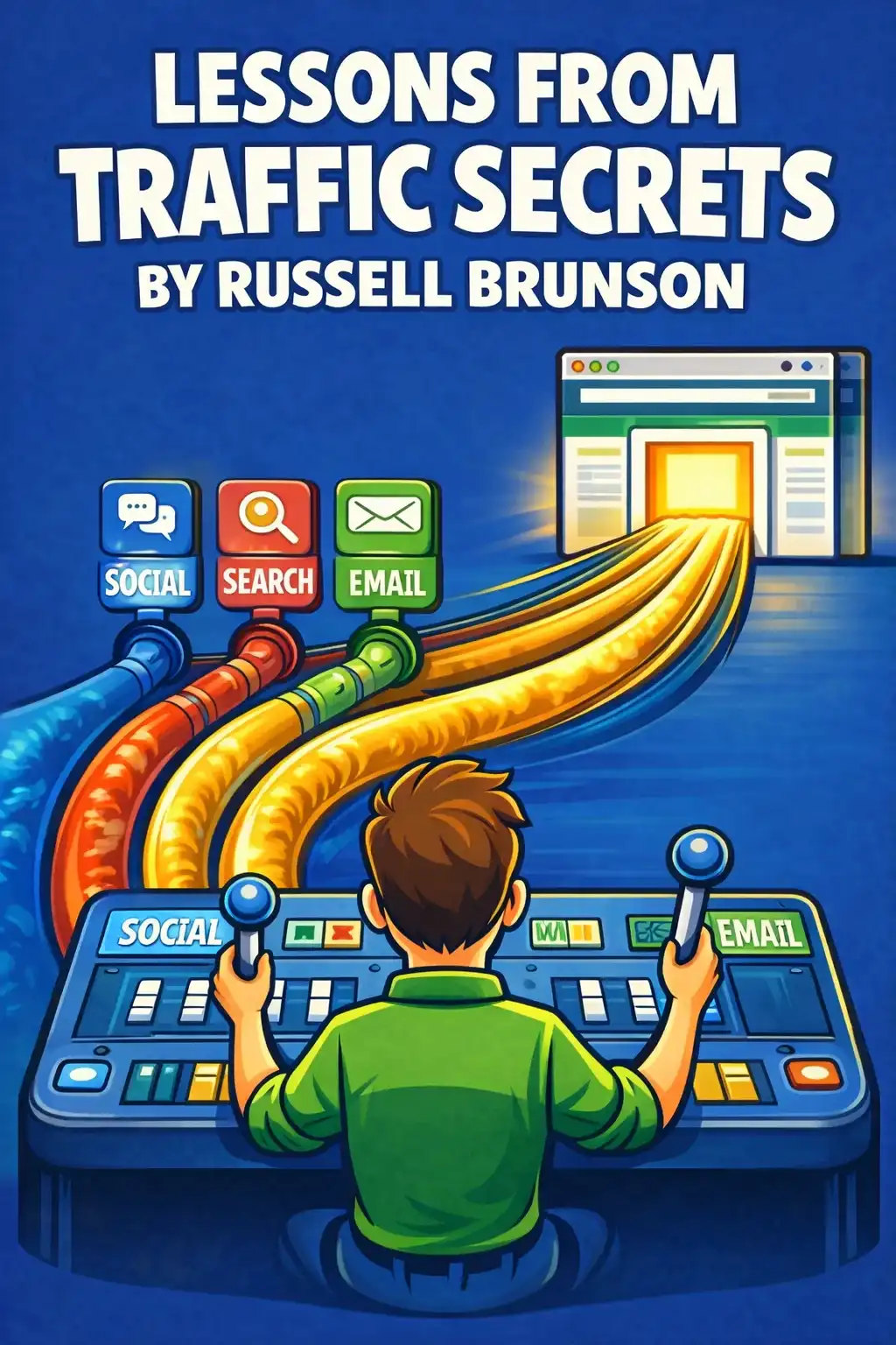 Traffic Secrets visual: Traffic Secrets, by Russell Brunson, shows how to attract the right visitors consistently by combining timeless persuasi