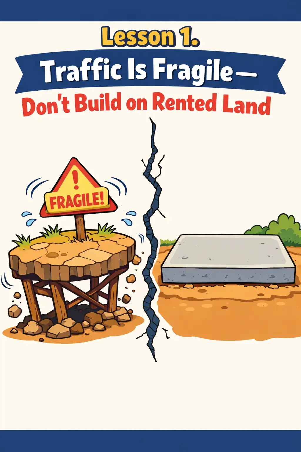 Traffic Secrets visual: Lesson 1. Traffic Is Fragile—Don’t Build on Rented Land