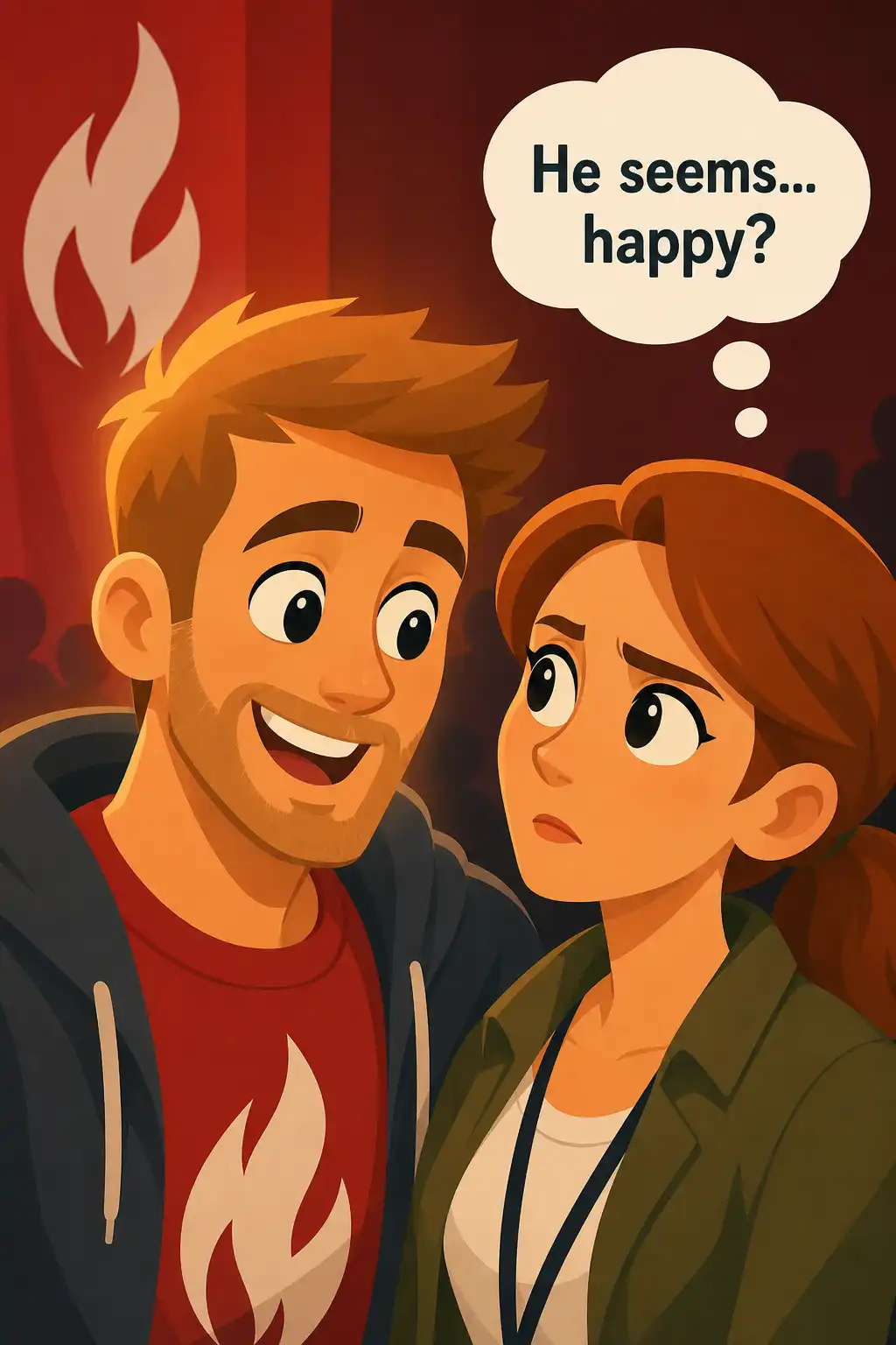 The True Believer preview: Backstage after the rally, Rachel finally finds Kyle. He hugs her, glowing, talking in slogans she's never heard him use
