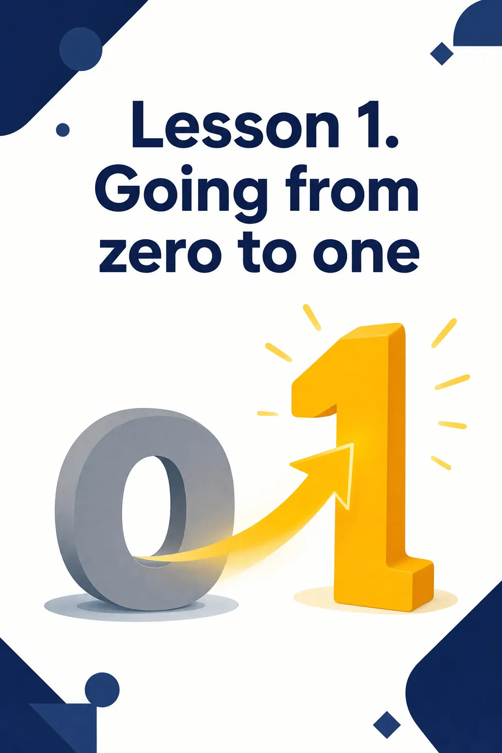 Zero to One visual: Lesson 1. Going from zero to one